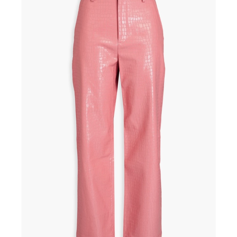 Alice + Olivia Pink Croc Pant size 4 faux leather